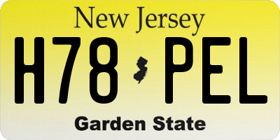 NJ license plate H78PEL
