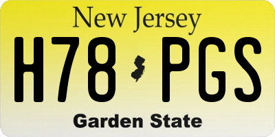 NJ license plate H78PGS