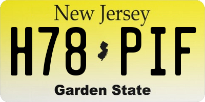 NJ license plate H78PIF