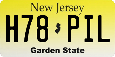 NJ license plate H78PIL