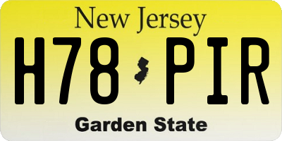 NJ license plate H78PIR