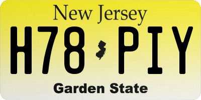 NJ license plate H78PIY