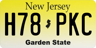 NJ license plate H78PKC
