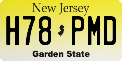 NJ license plate H78PMD