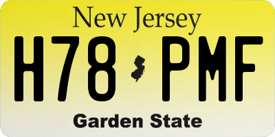 NJ license plate H78PMF