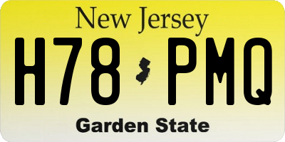 NJ license plate H78PMQ