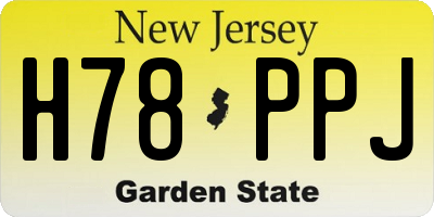 NJ license plate H78PPJ