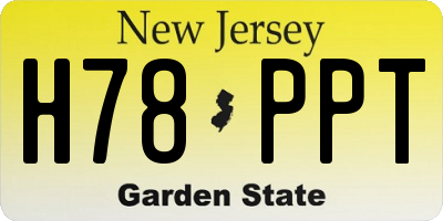 NJ license plate H78PPT