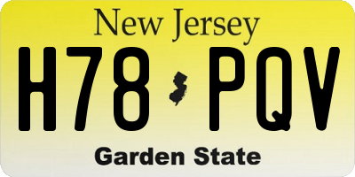 NJ license plate H78PQV