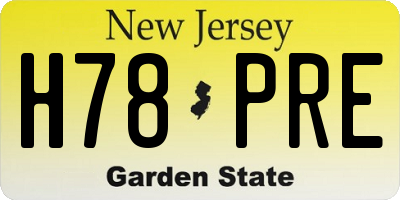 NJ license plate H78PRE