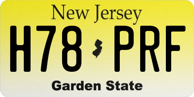NJ license plate H78PRF