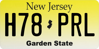 NJ license plate H78PRL