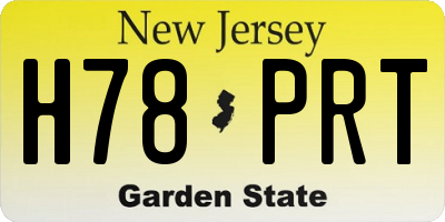 NJ license plate H78PRT