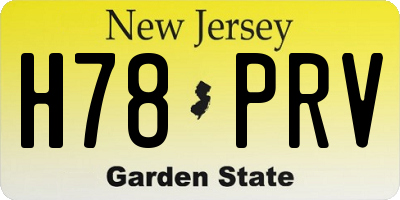 NJ license plate H78PRV