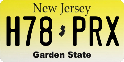 NJ license plate H78PRX