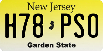 NJ license plate H78PSO
