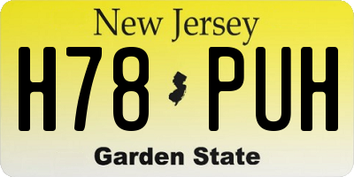 NJ license plate H78PUH