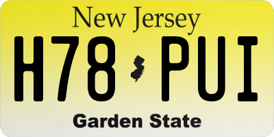 NJ license plate H78PUI