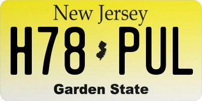 NJ license plate H78PUL