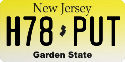 NJ license plate H78PUT