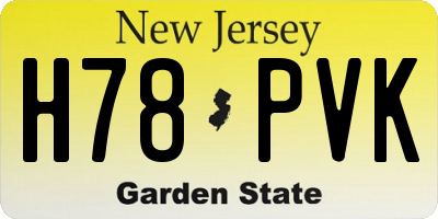 NJ license plate H78PVK