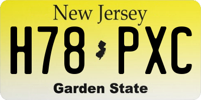 NJ license plate H78PXC