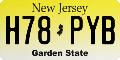 NJ license plate H78PYB