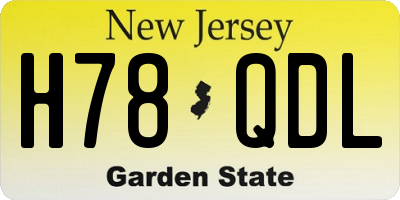 NJ license plate H78QDL