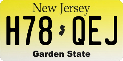 NJ license plate H78QEJ