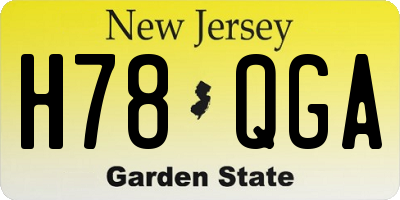 NJ license plate H78QGA