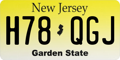 NJ license plate H78QGJ