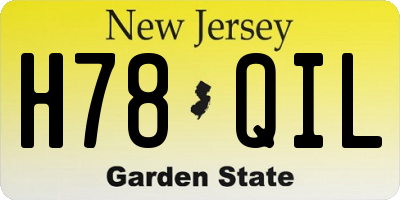 NJ license plate H78QIL