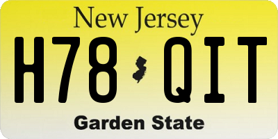 NJ license plate H78QIT