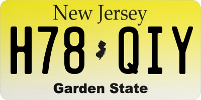 NJ license plate H78QIY