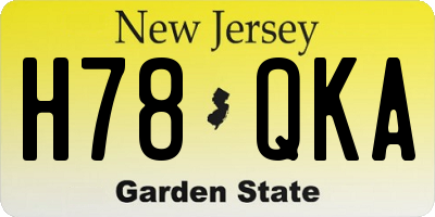 NJ license plate H78QKA