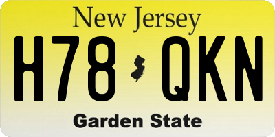 NJ license plate H78QKN