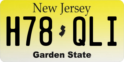 NJ license plate H78QLI