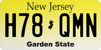 NJ license plate H78QMN