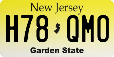 NJ license plate H78QMO