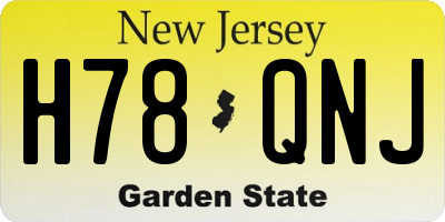 NJ license plate H78QNJ