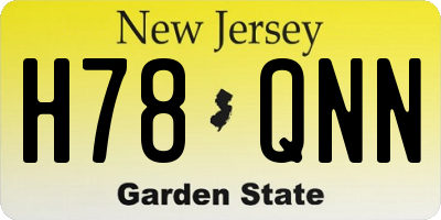 NJ license plate H78QNN