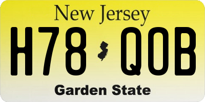 NJ license plate H78QOB