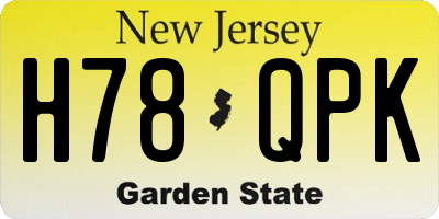 NJ license plate H78QPK
