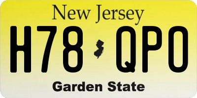 NJ license plate H78QPO