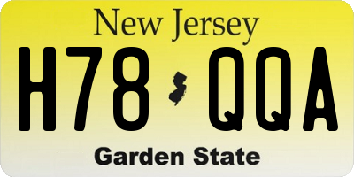 NJ license plate H78QQA