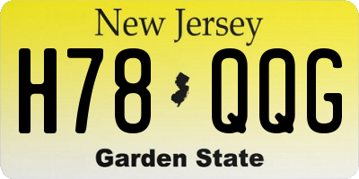 NJ license plate H78QQG