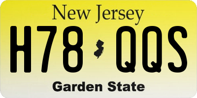NJ license plate H78QQS