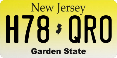 NJ license plate H78QRO