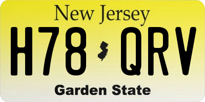 NJ license plate H78QRV