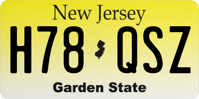NJ license plate H78QSZ